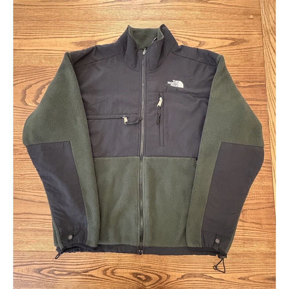 Vintage The North Face Men's Medium Green Black Fleece Denali Jacket Polartec